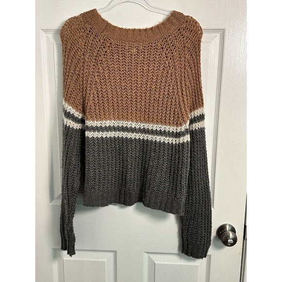 Cozy Brown and Gray Women's Sweater - Picture 2 of 10